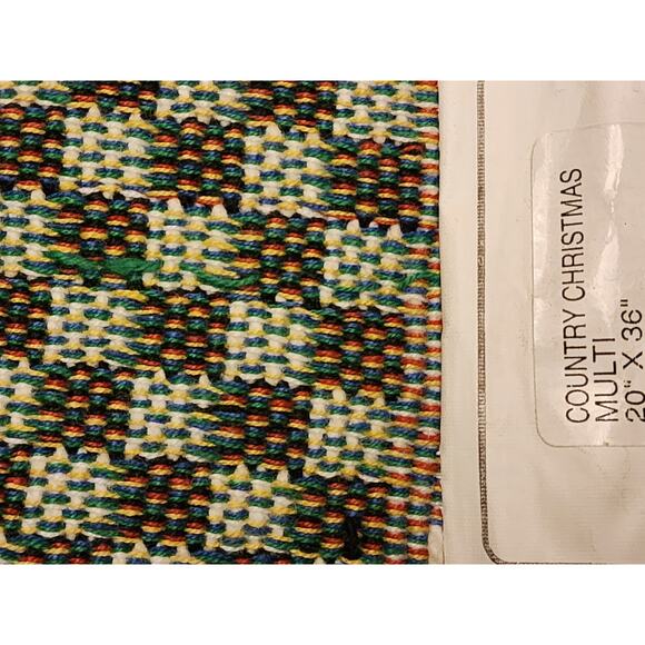 Vintage Tapestry Rug Country Christmas Cow Barn Rustic Farmhouse Table 20x36 - Picture 9 of 11